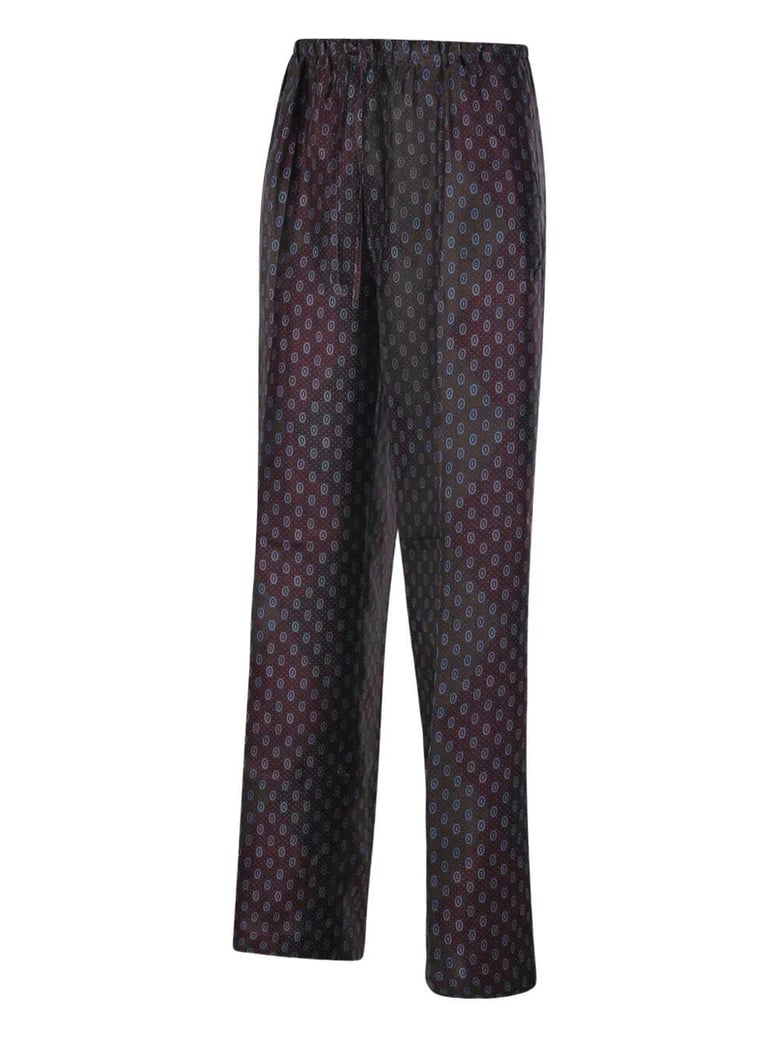 puvis long 212 print silk habotai trousers by Selfnex
