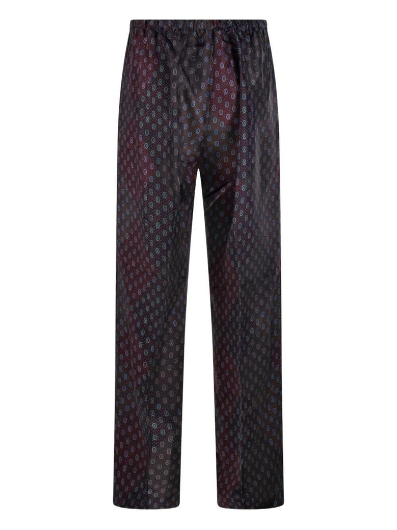 puvis long 212 print silk habotai trousers by Selfnex
