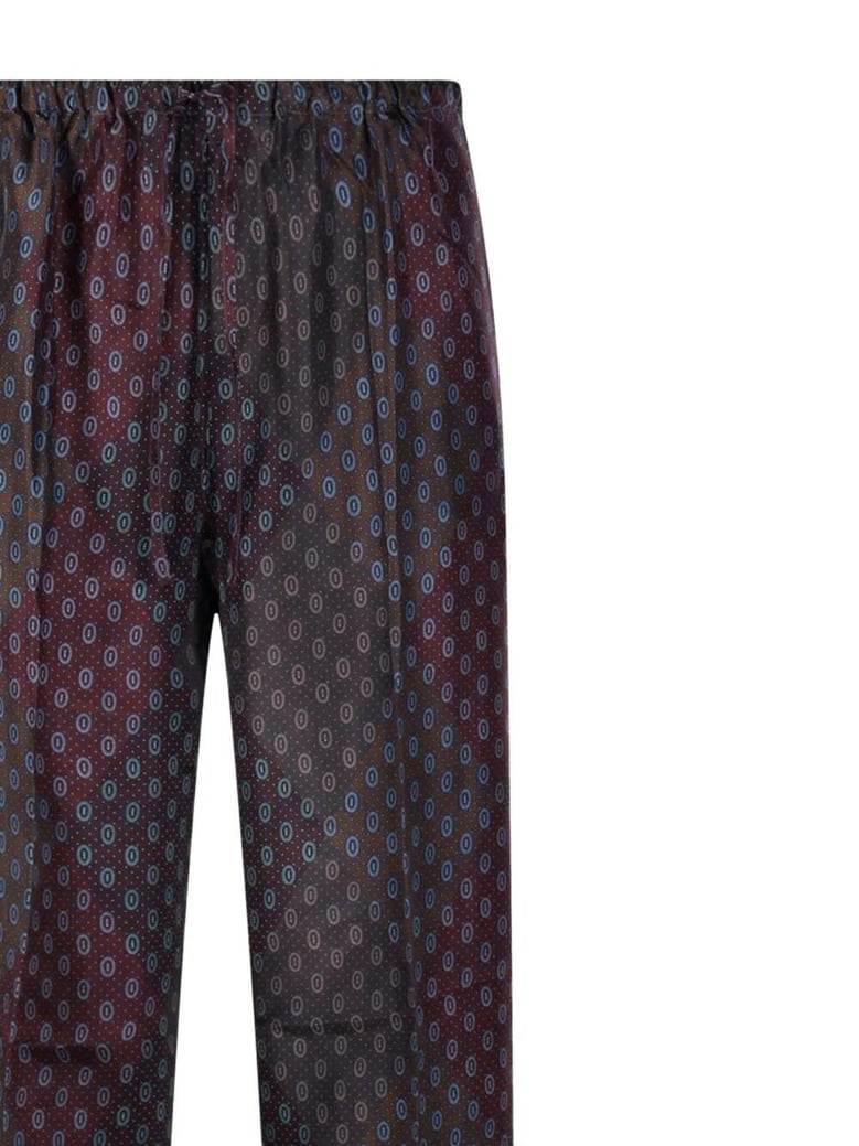puvis long 212 print silk habotai trousers by Selfnex