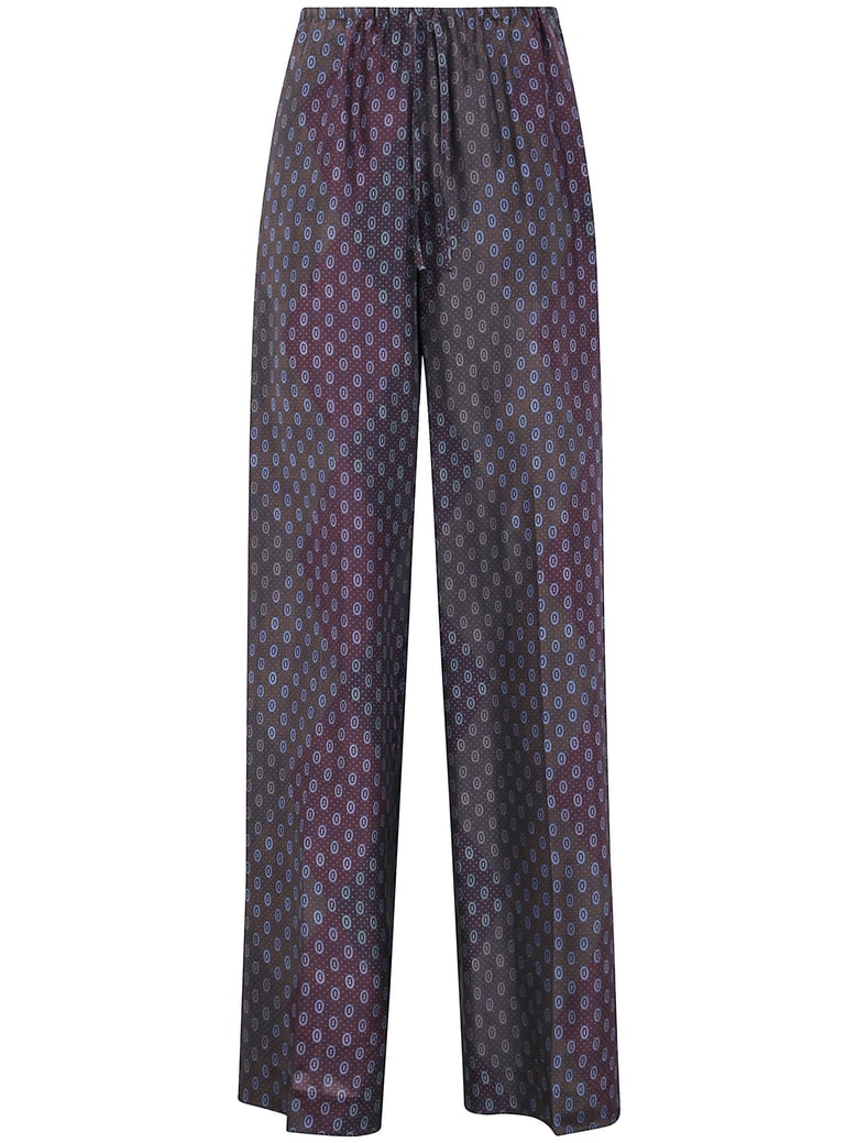 puvis long 212 print silk habotai trousers by Selfnex