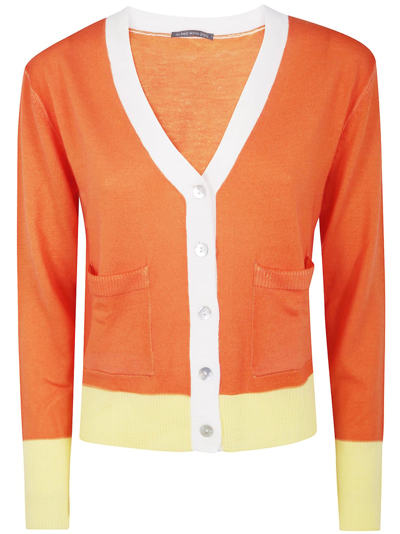 v neck pockets cardigan jacket by Selfnex