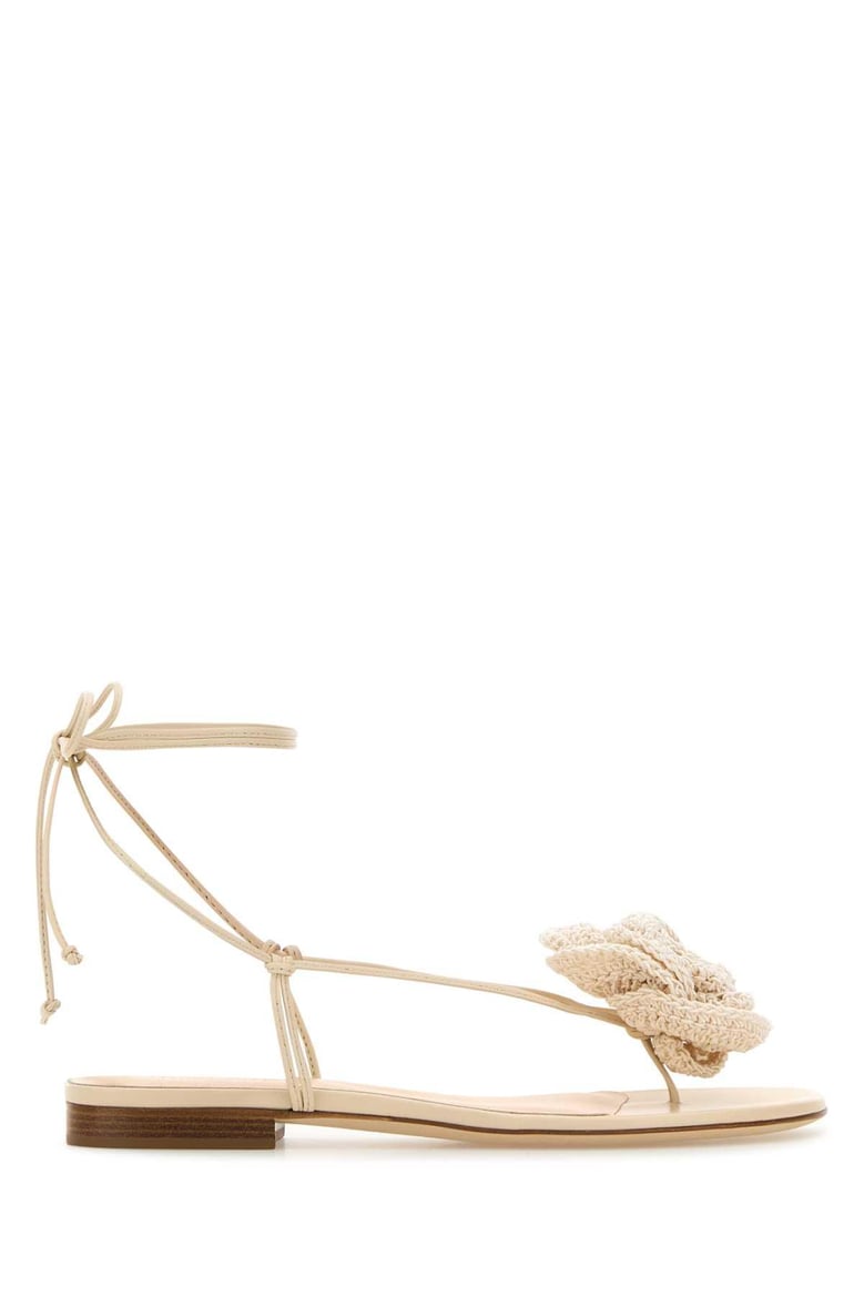 ivory leather sandals by Selfnex
