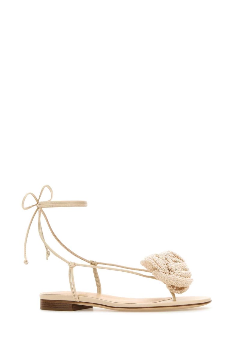 ivory leather sandals by Selfnex