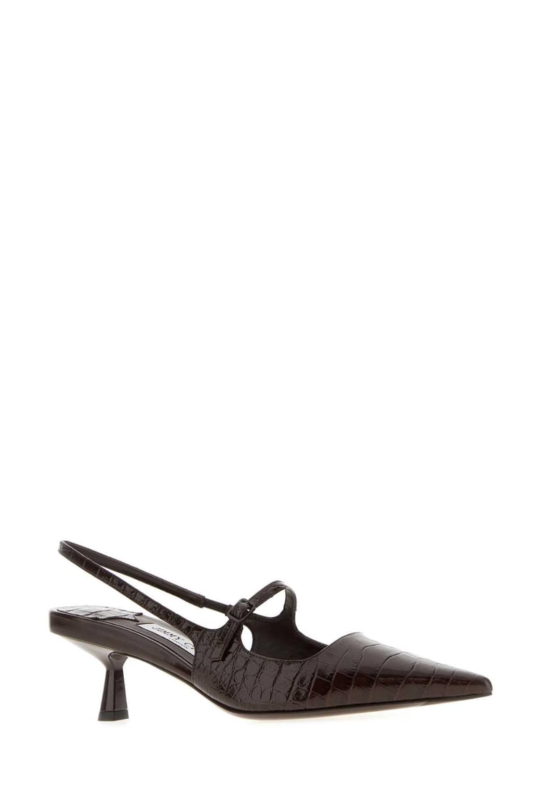 chocolate leather didi 45 pumps by Selfnex