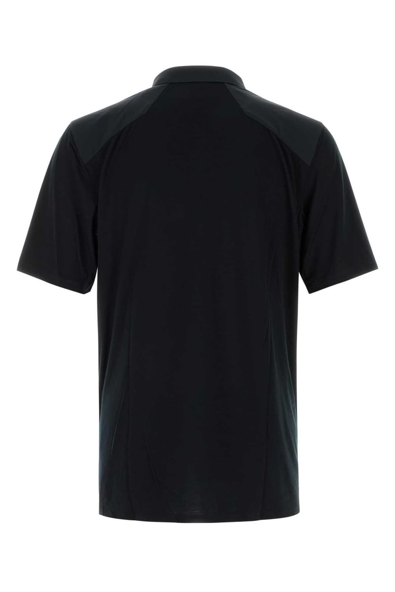 black wool blend polo shirt by Selfnex