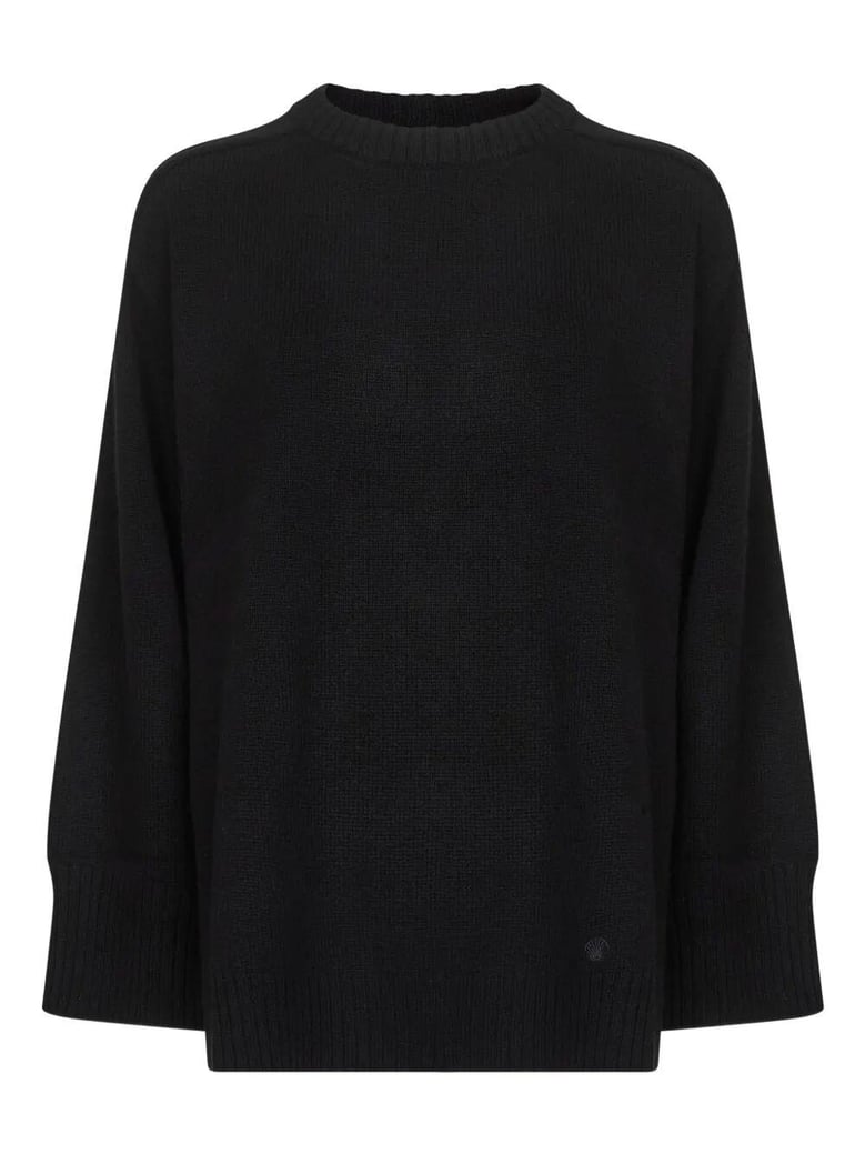 black wool blend oversize safi sweater by Selfnex