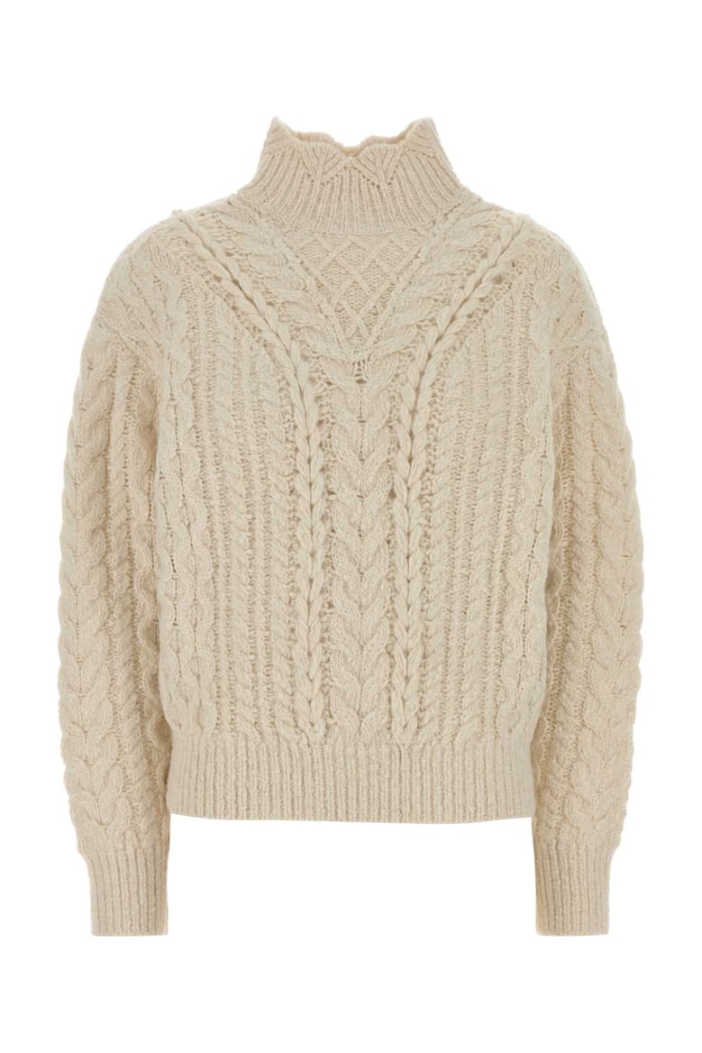 ivory cotton blend bolinea sweater by Selfnex