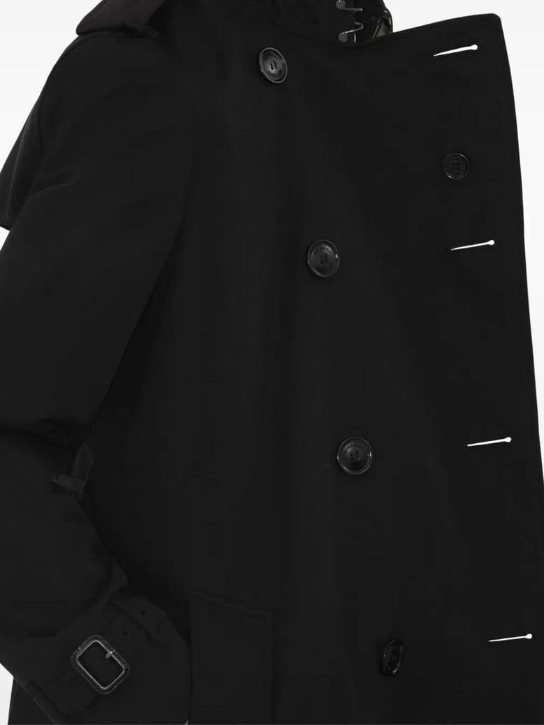 black chelsea cotton trench coat by Selfnex