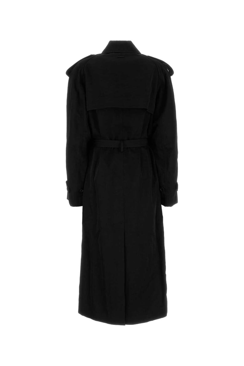 black nylon trench coat by Selfnex