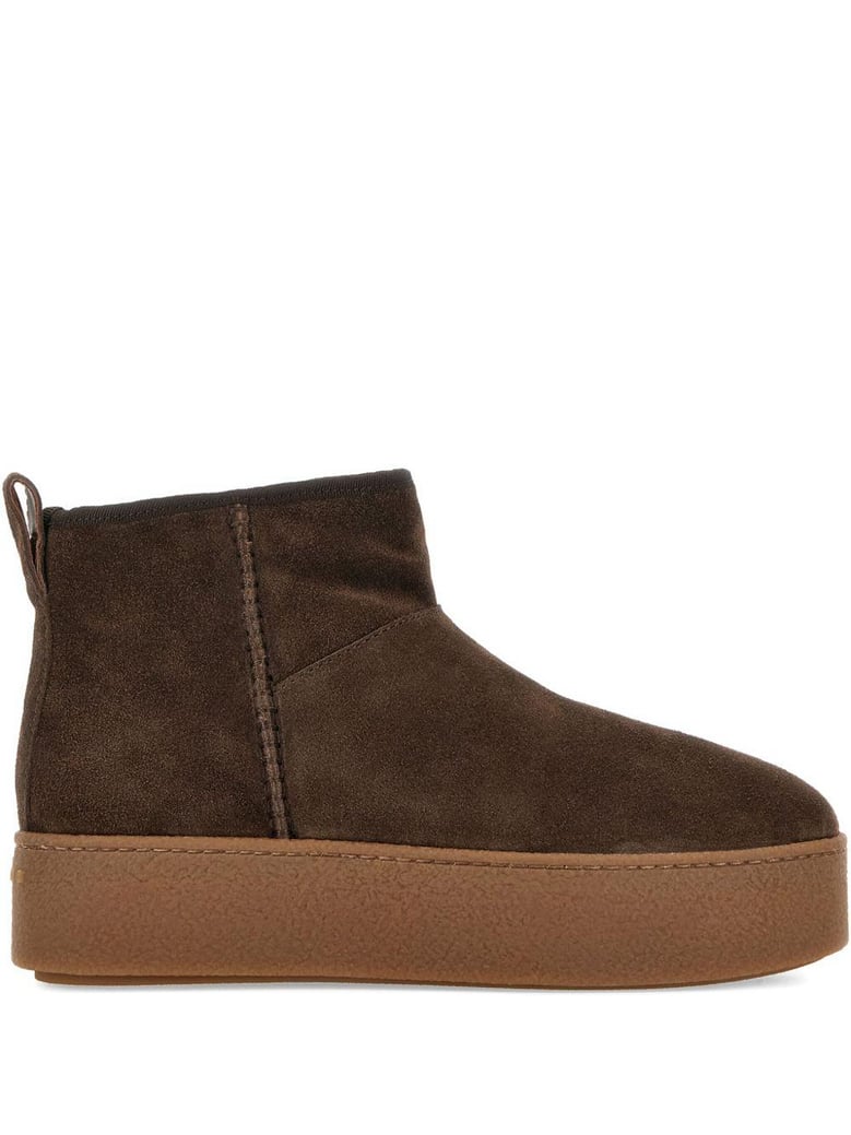 brown platform ankle sneakers by Selfnex