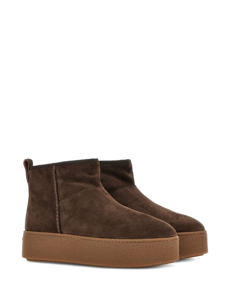 brown platform ankle sneakers by Selfnex