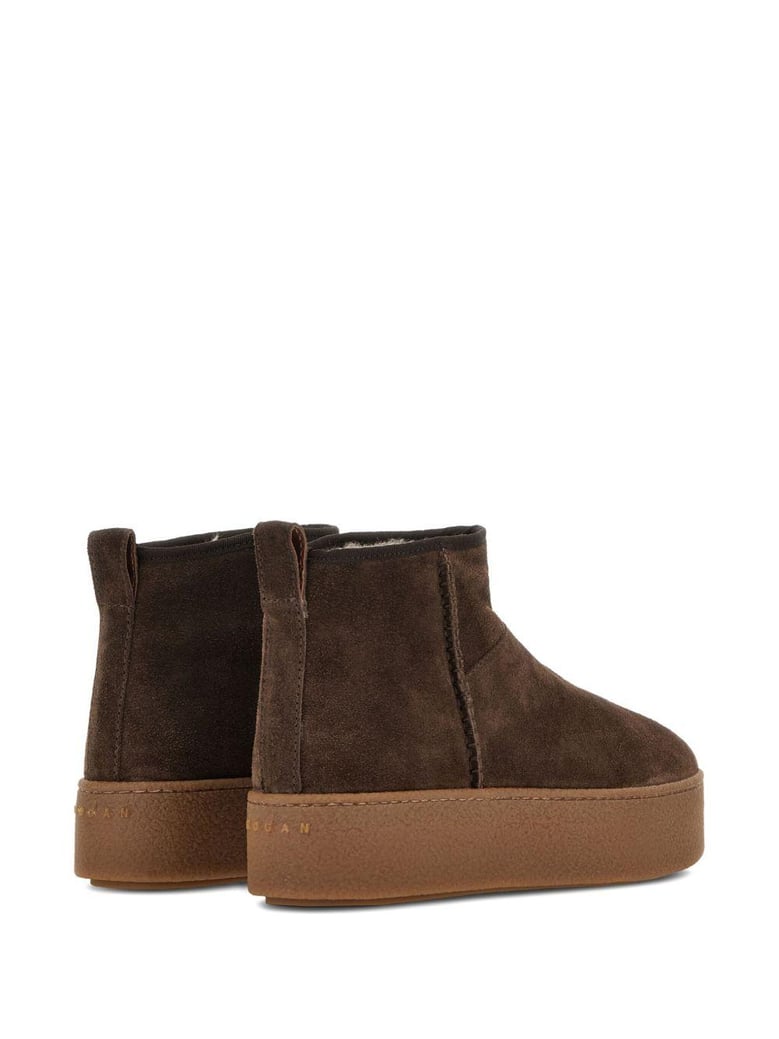 brown platform ankle sneakers by Selfnex