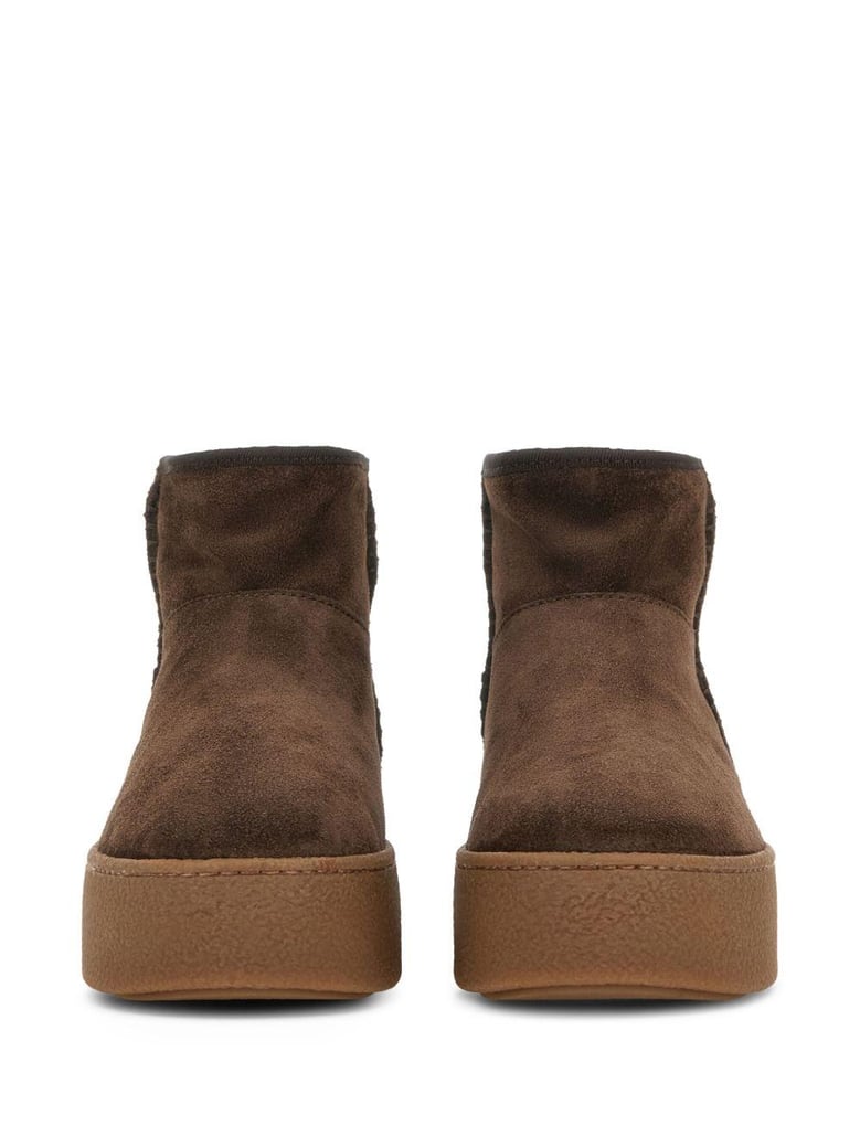 brown platform ankle sneakers by Selfnex