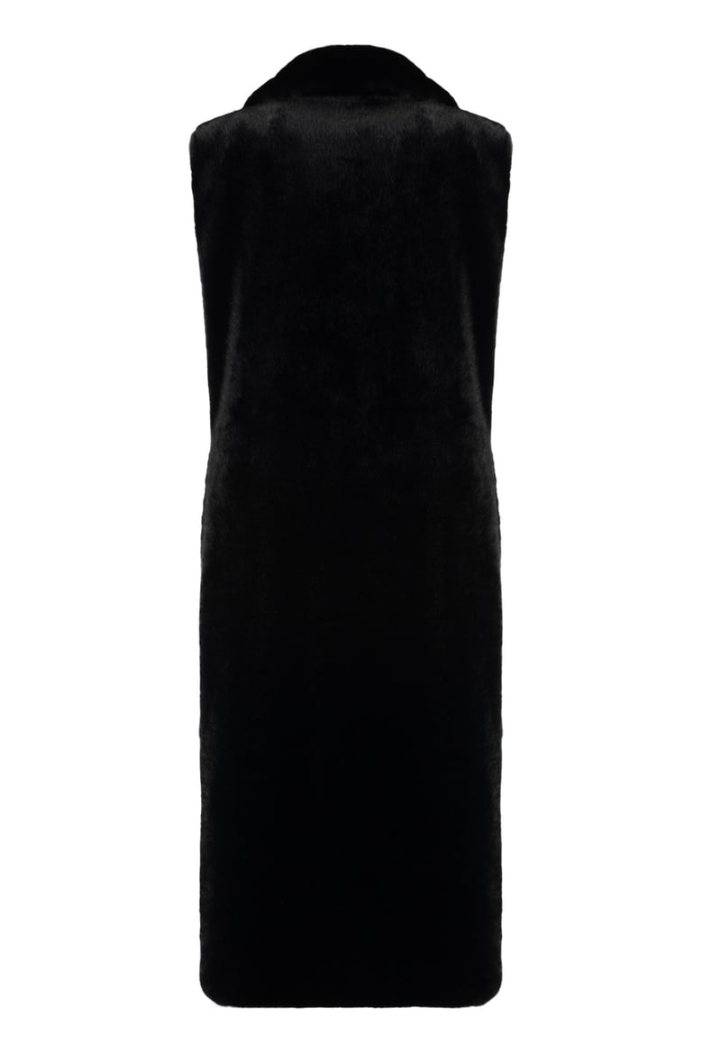 scarlet faux fur waistcoat by Selfnex