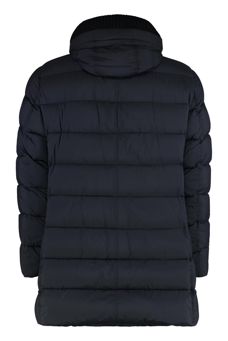 hooded techno fabric down jacket by Selfnex