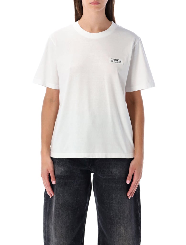 mm6 white cotton logo t-shirt by Selfnex