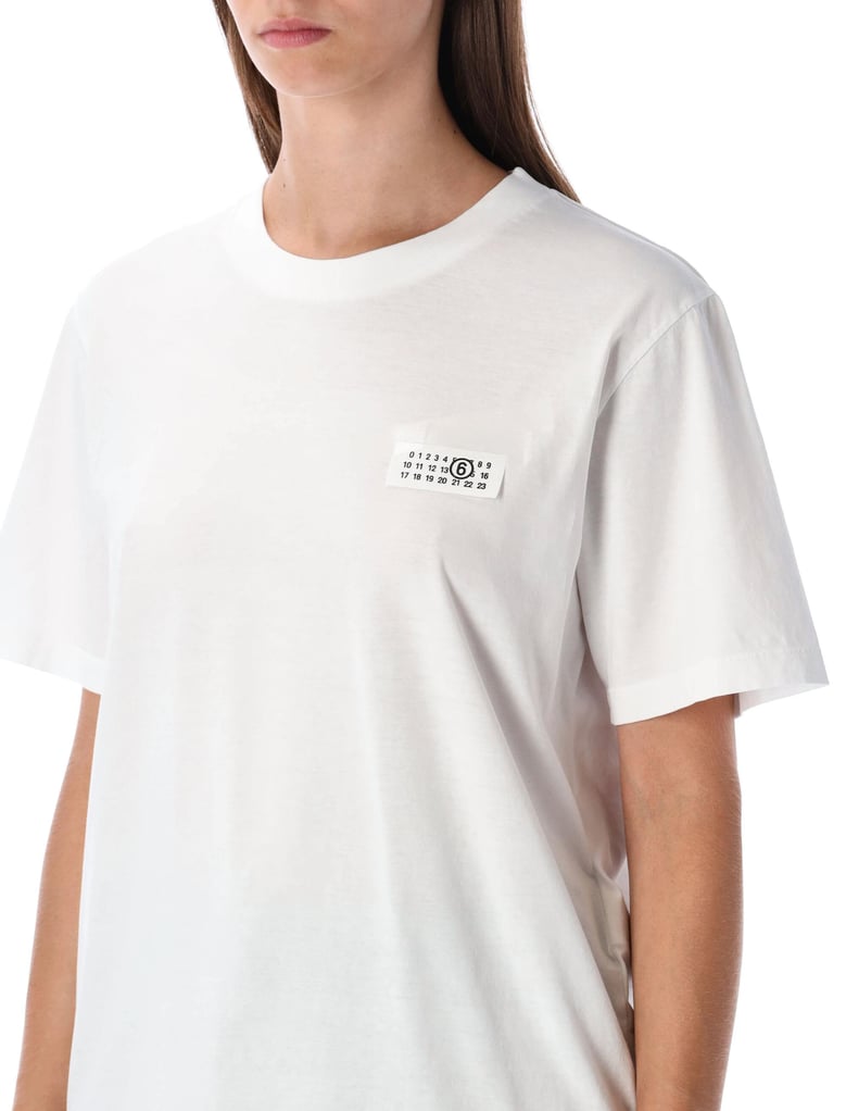 mm6 white cotton logo t-shirt by Selfnex