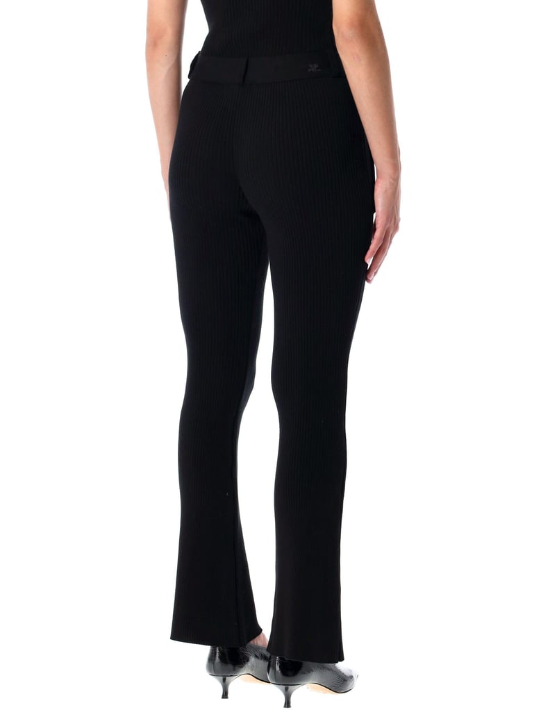 courrèges black rib-knit pants with pockets by Selfnex