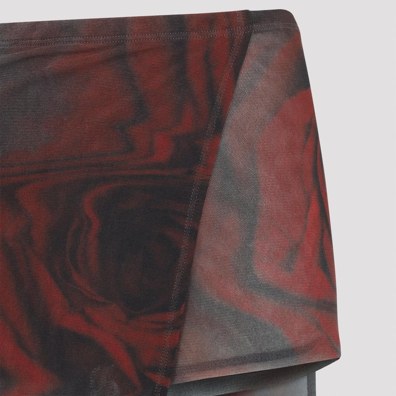 blurry roses asymmetric midi skirt by Selfnex