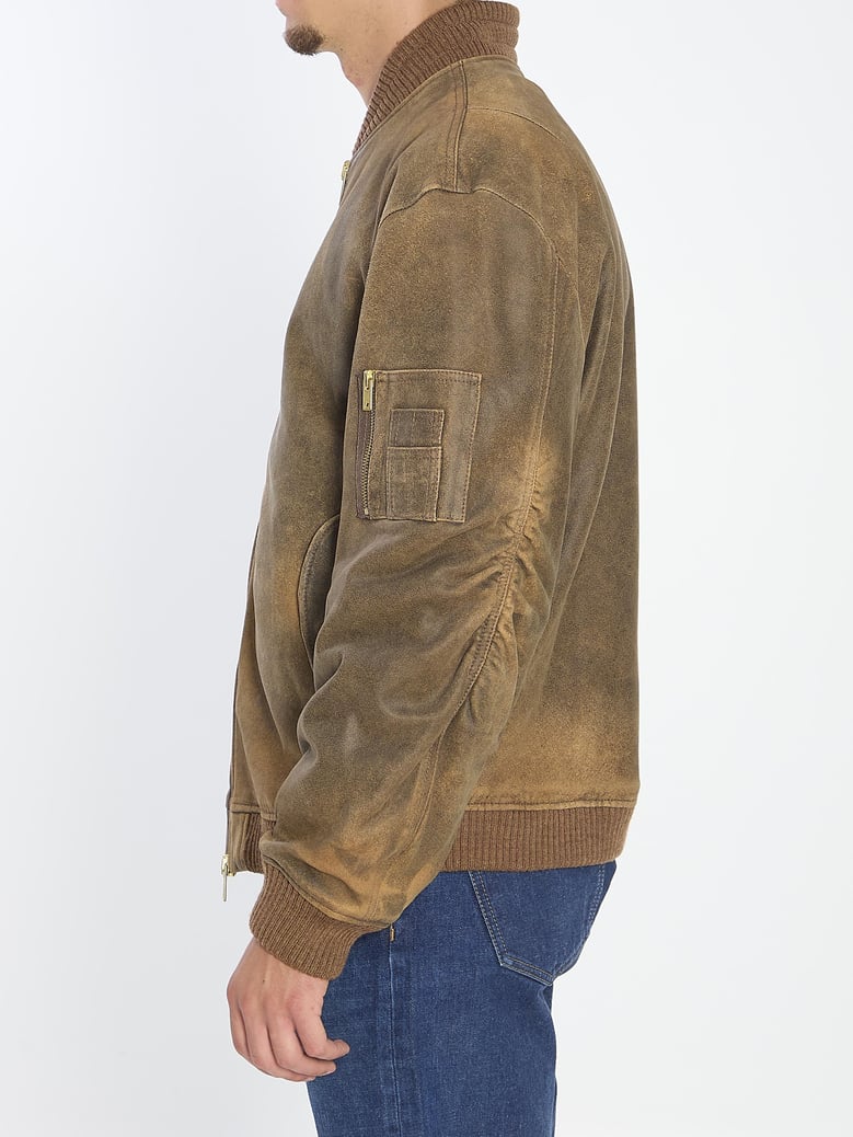 unisex brown bomber jacket by Selfnex