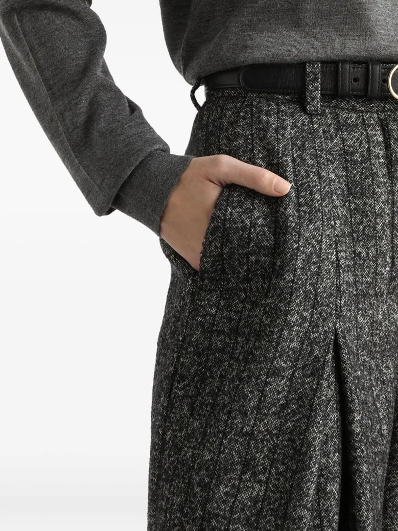wide dark grey striped trousers by Selfnex