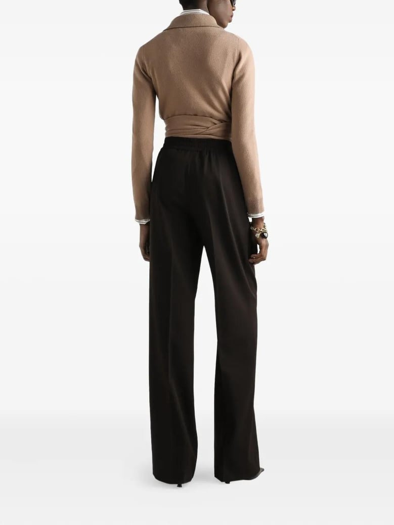 beige wrap cardigan in cashmere by Selfnex