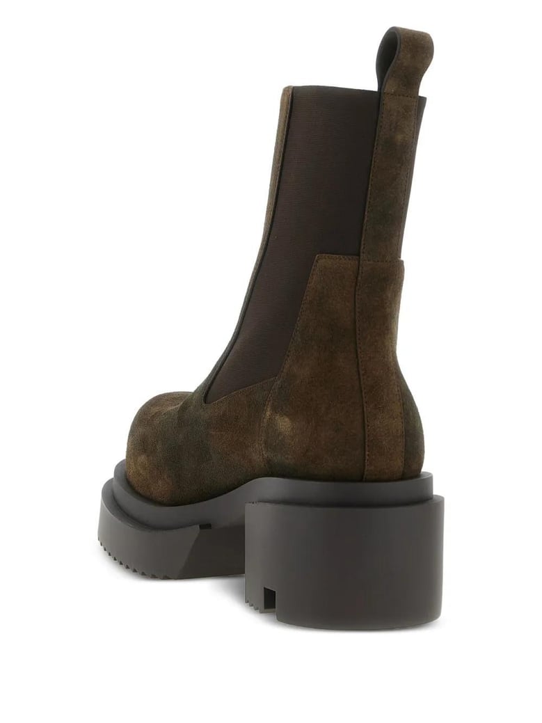 brown bogun beatle boots in suede by Selfnex