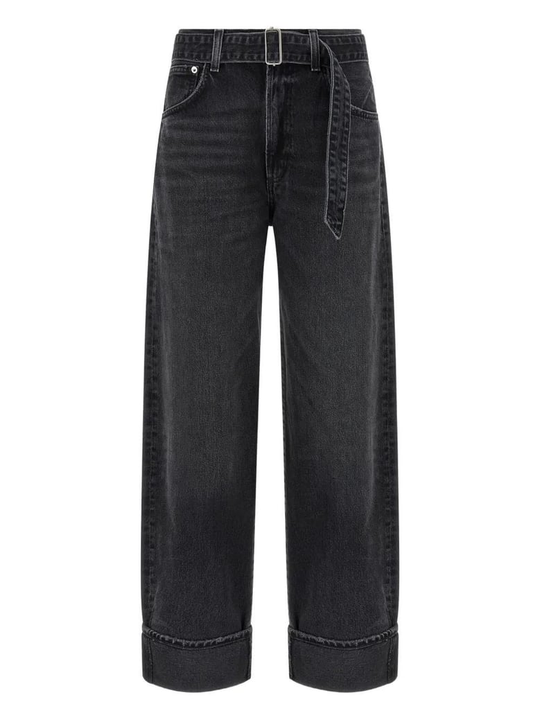 jeans cuffer taper grey washed effect by Selfnex