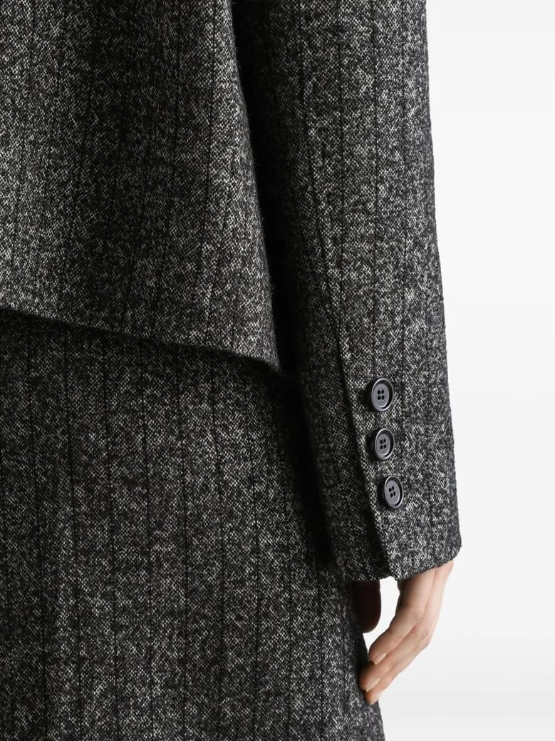 dark grey short oversized striped jacket by Selfnex
