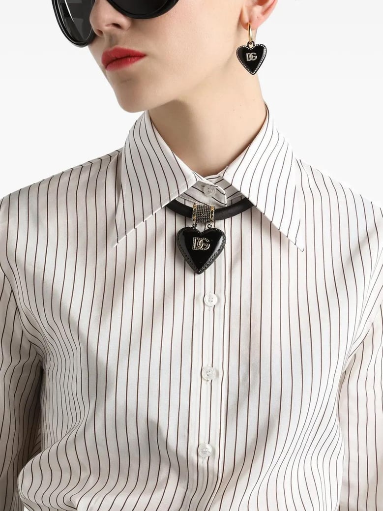 white pinstriped shirt in silk and cotton by Selfnex