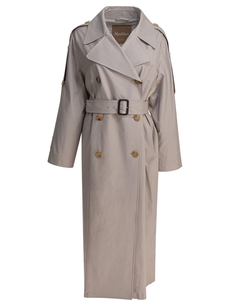 double-breasted cotton twill trench coat by Selfnex