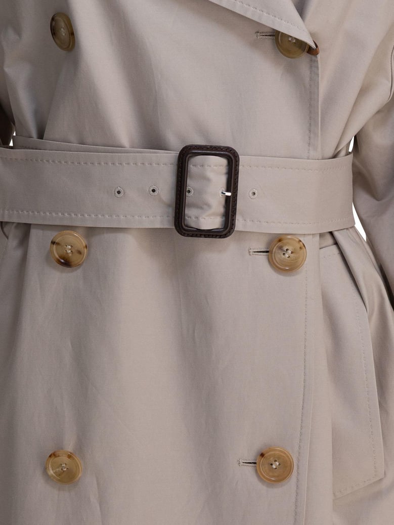 double-breasted cotton twill trench coat by Selfnex