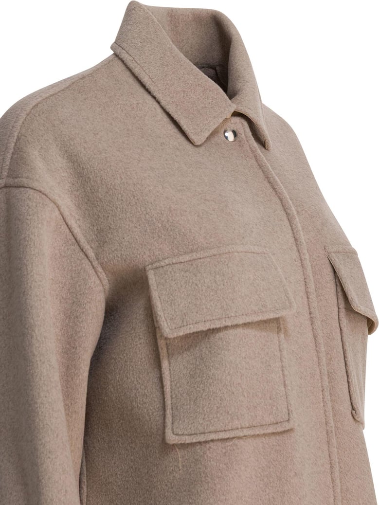 beige polyester rayon jacket by Selfnex