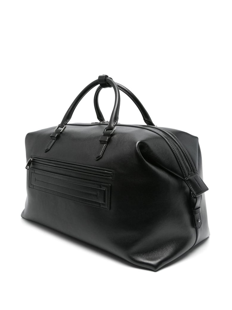 duffle bag in black calfskin by Selfnex