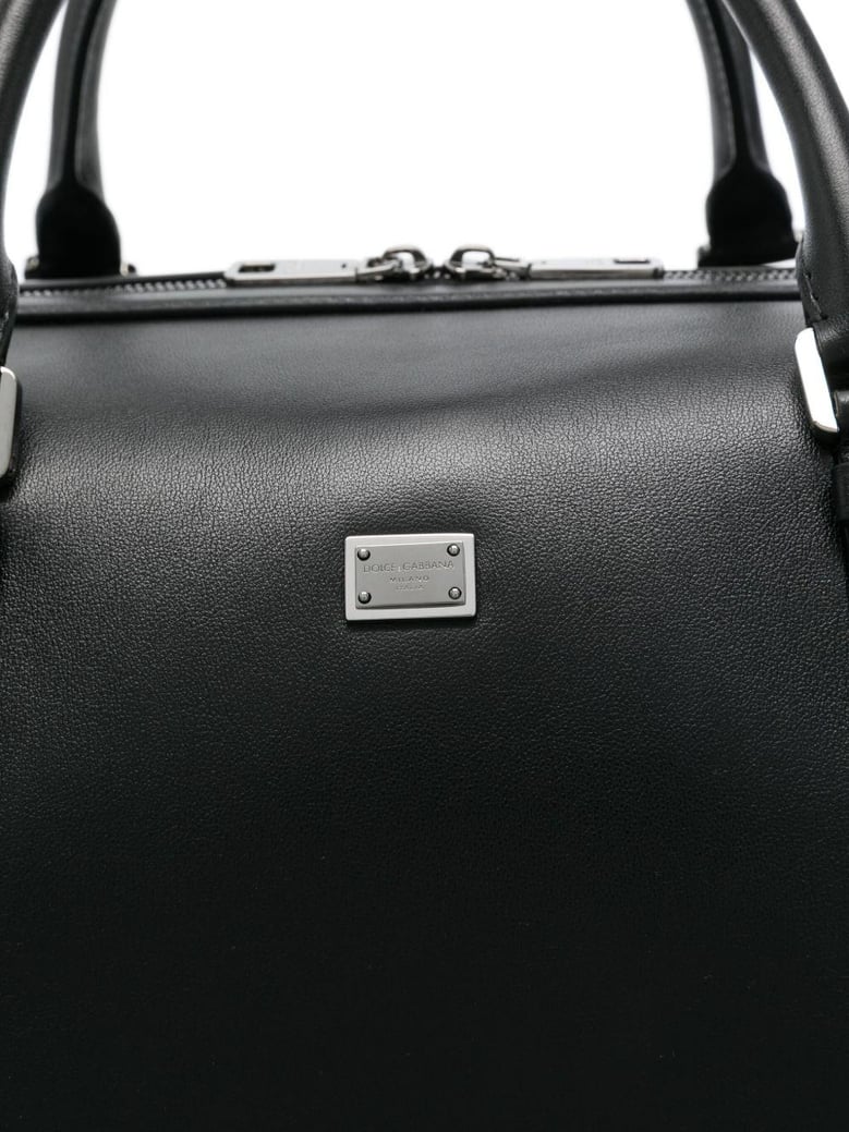 duffle bag in black calfskin by Selfnex