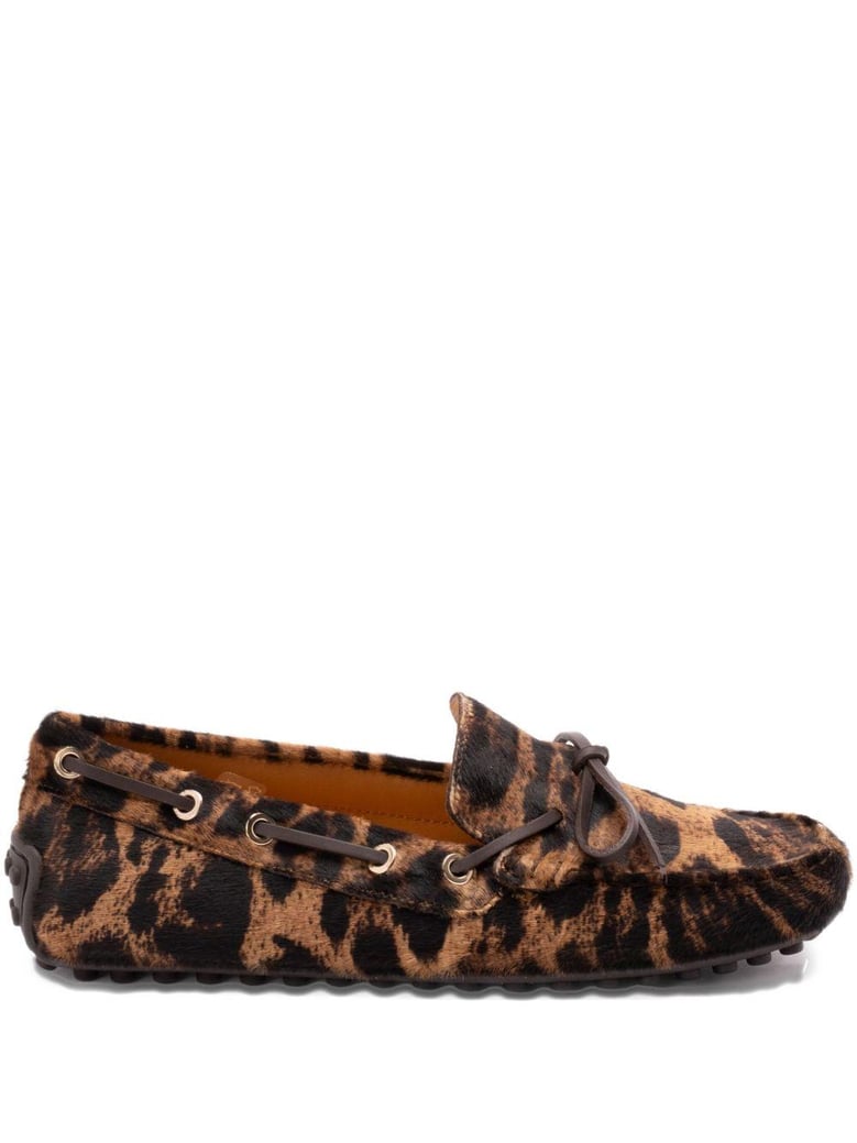 leopard-print calf hair loafers by Selfnex