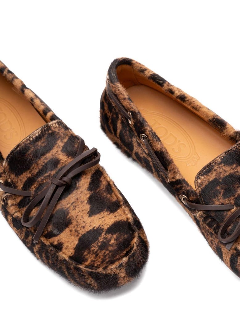 leopard-print calf hair loafers by Selfnex