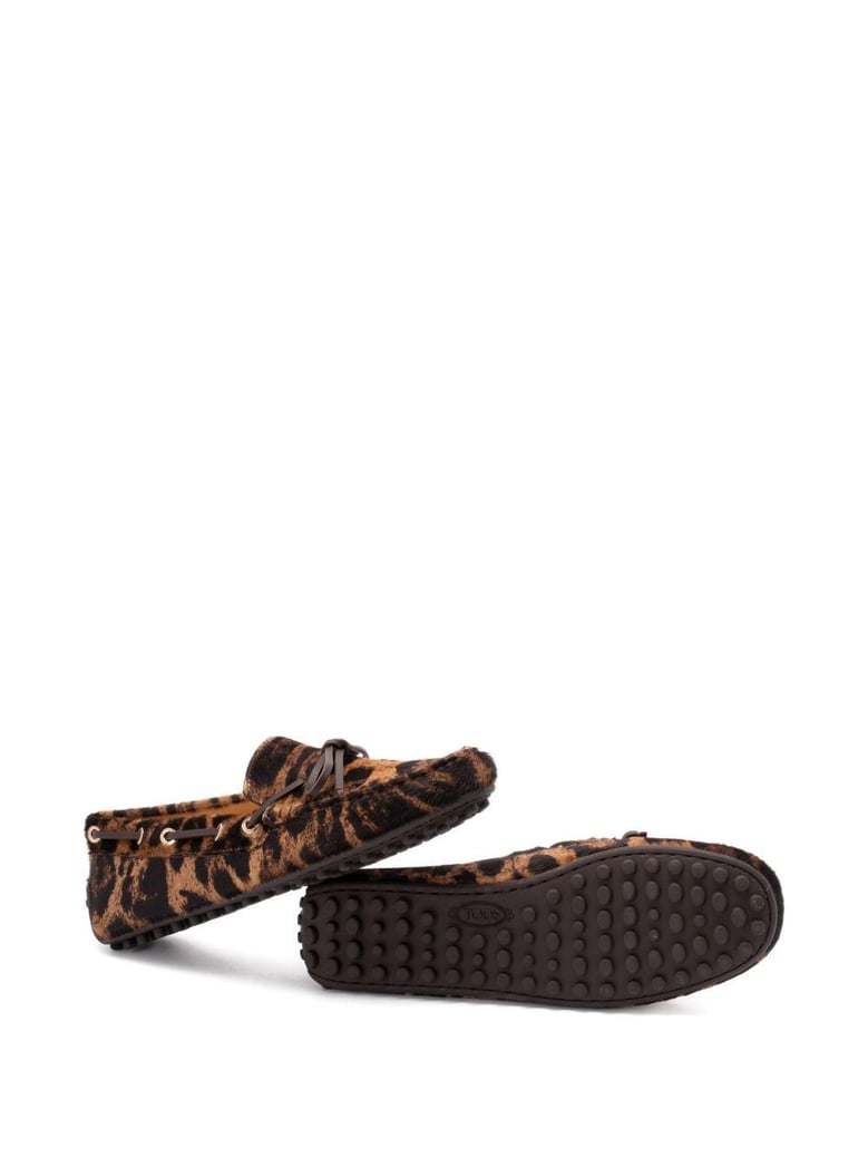 leopard-print calf hair loafers by Selfnex