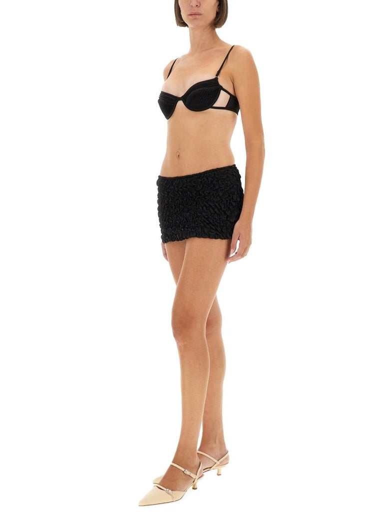 black polyamide elastane skirt by Selfnex