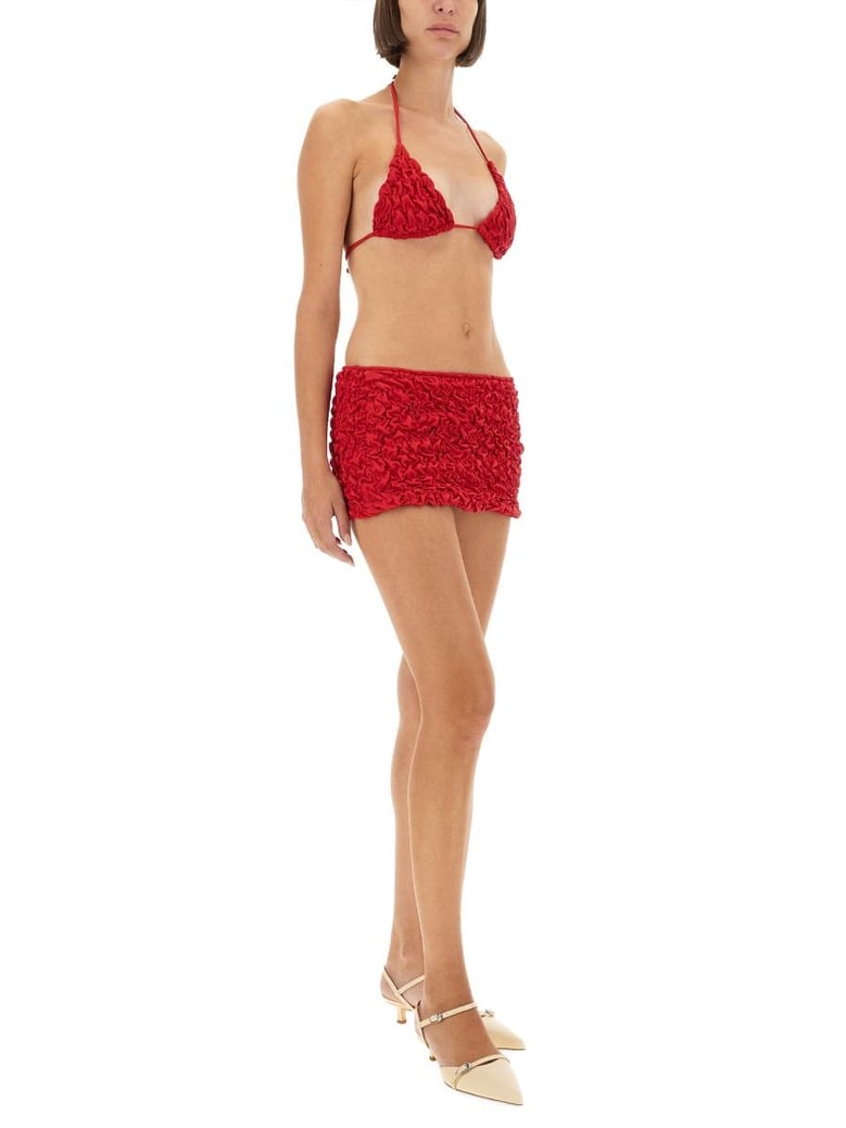 red polyamide skirt by Selfnex