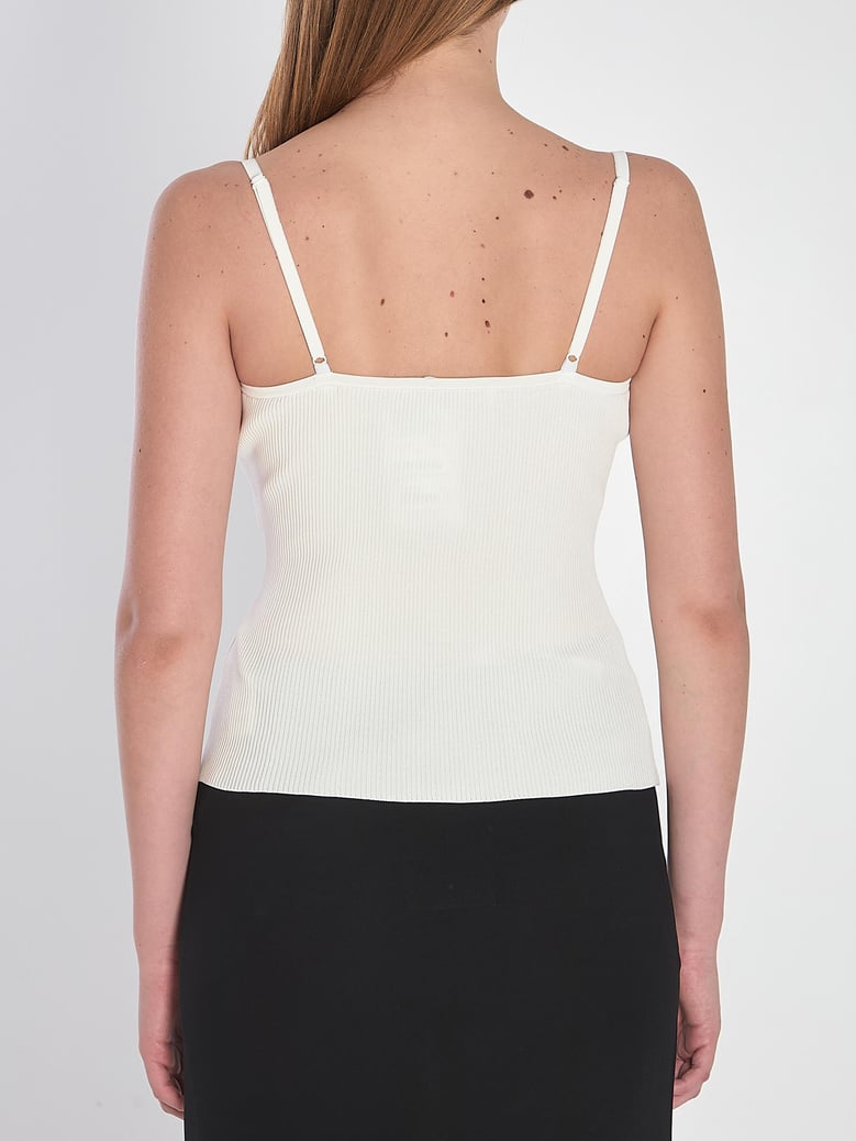 ribbed knit top with lace by Selfnex