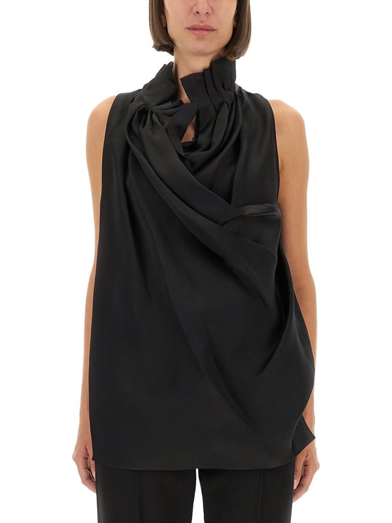 black silk top by Selfnex