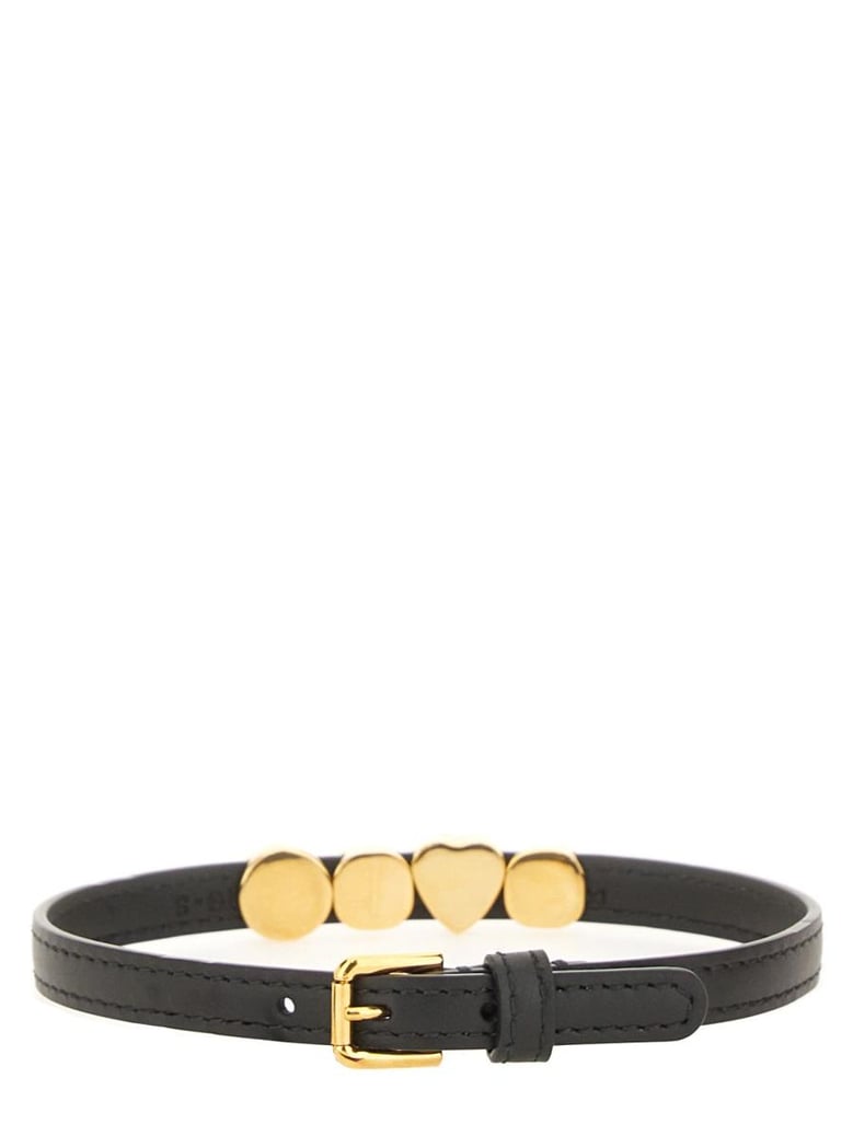 black leather belt by Selfnex