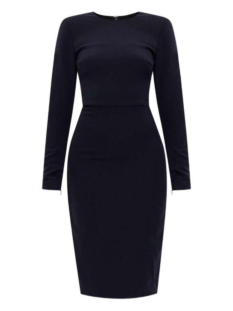 long sleeve dress fitted navy by Selfnex