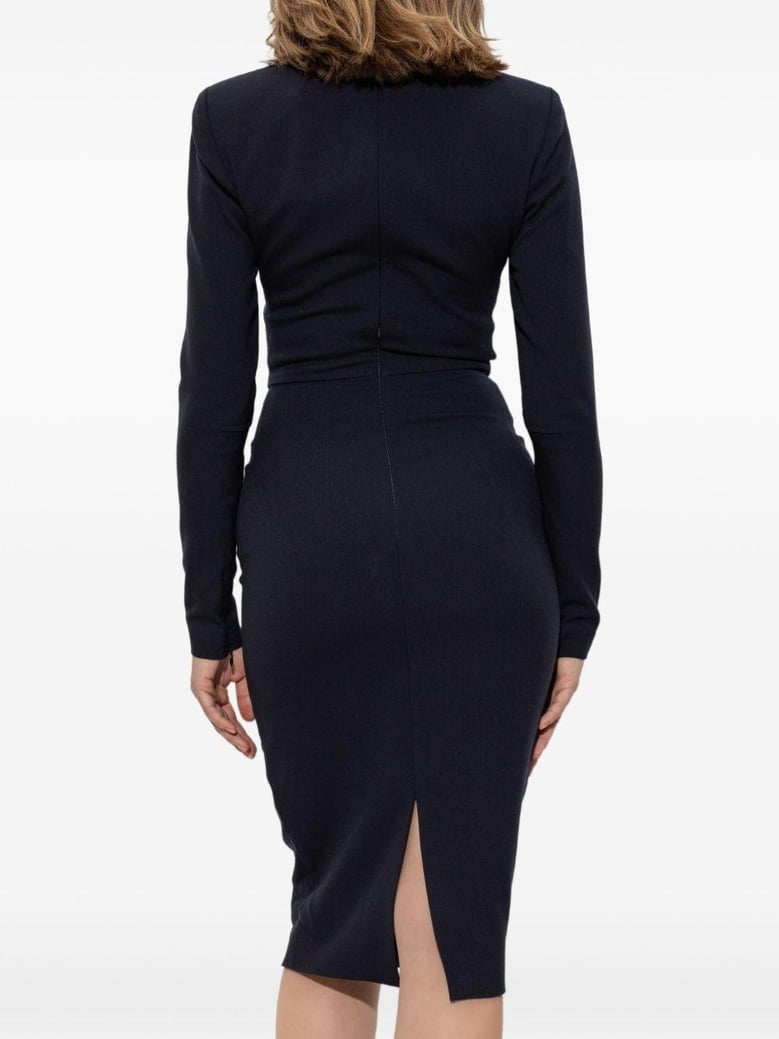 long sleeve dress fitted navy by Selfnex