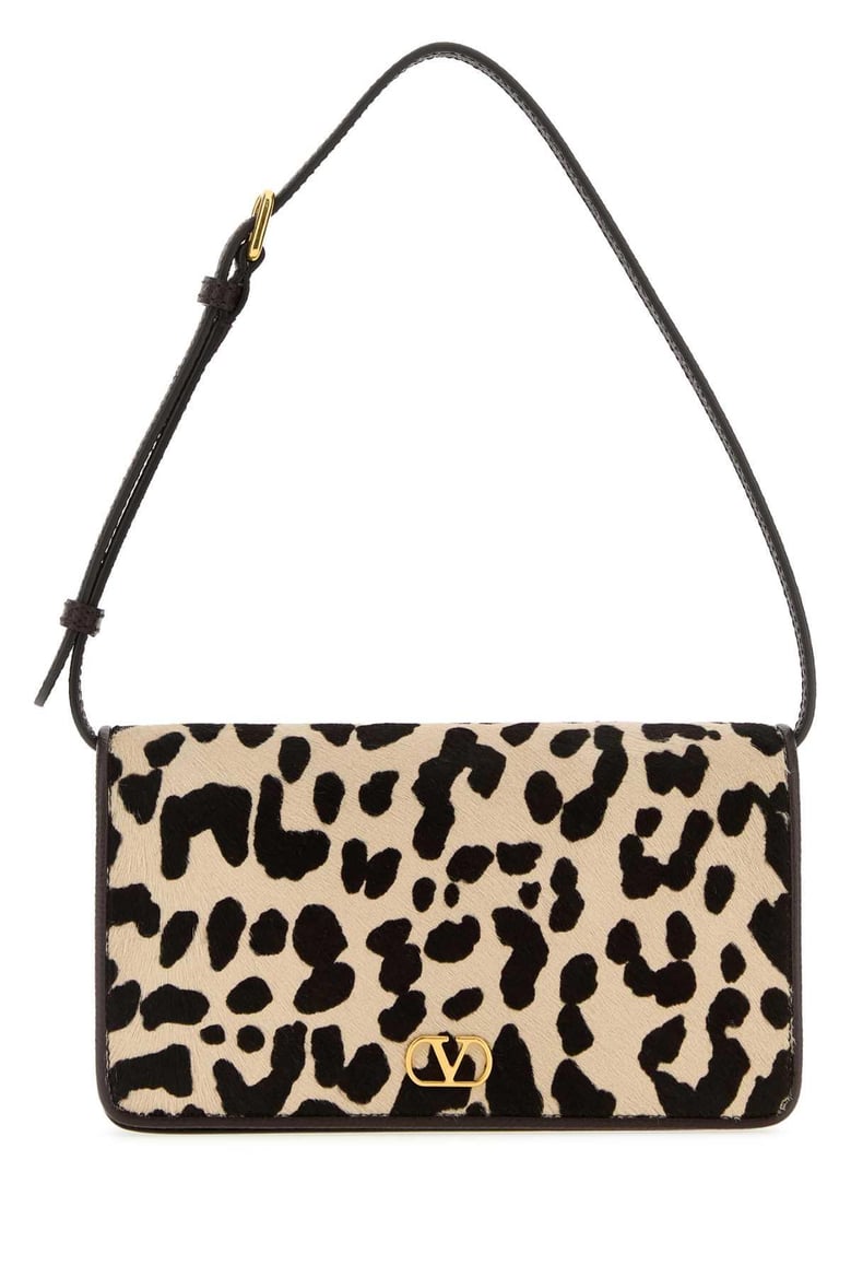 printed calf hair mini vlogo signature shoulder bag by Selfnex