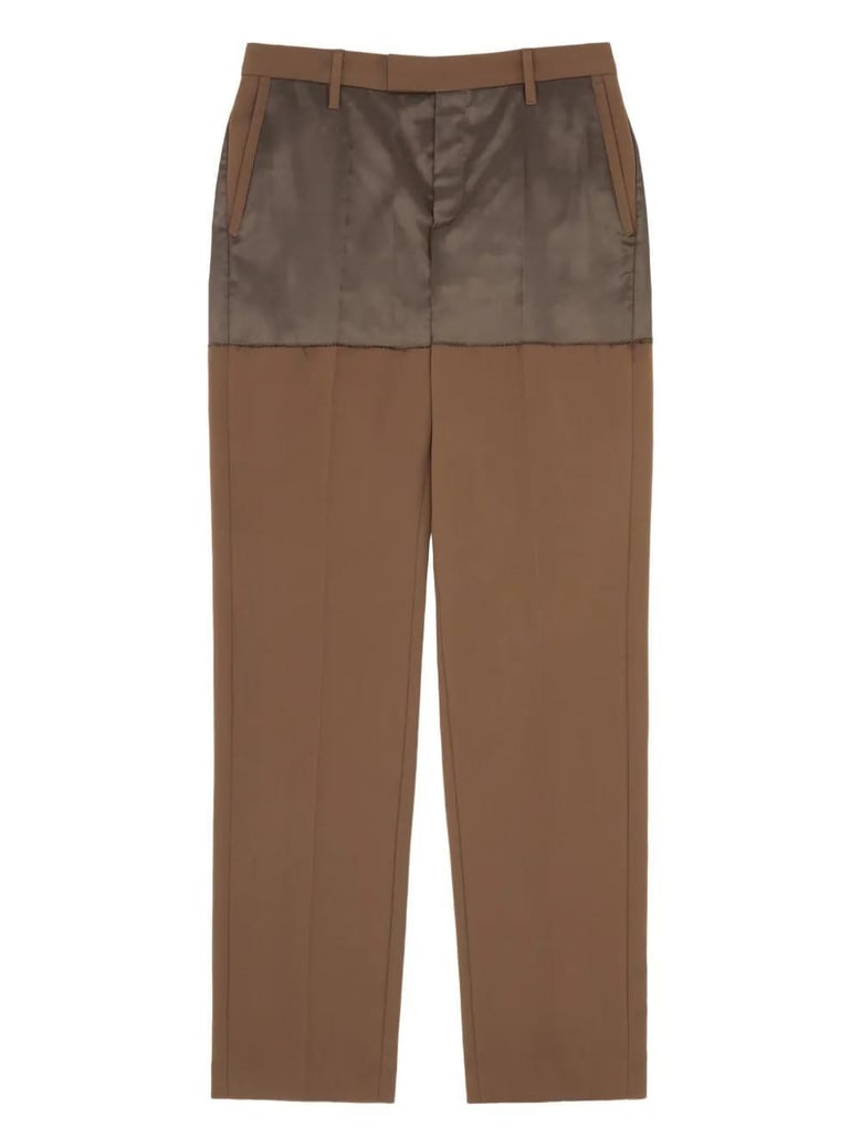 brown polyester blend pant by Selfnex