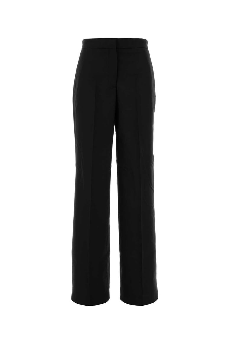 black stretch wool wide-leg pant by Selfnex