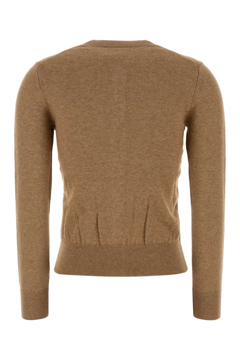 camel cotton blend mona cardigan by Selfnex