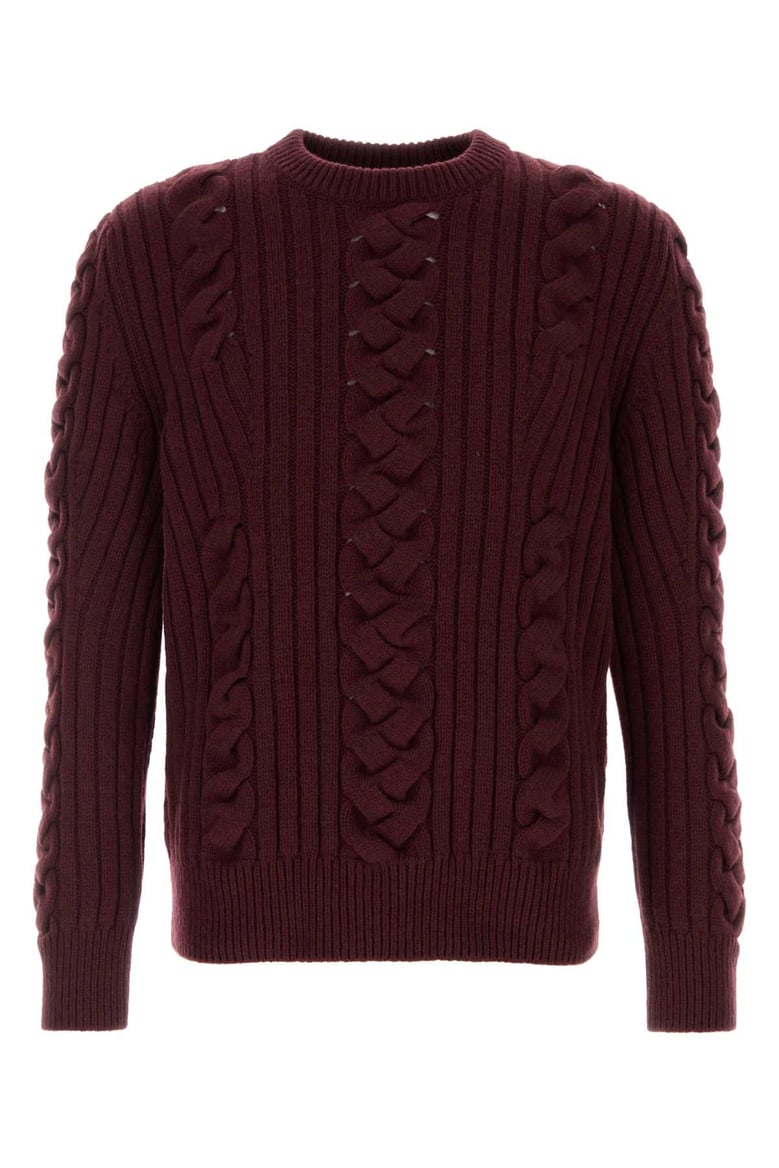 burgundy wool blend sweater by Selfnex